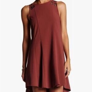 Free People dark mauve pink sleeveless open back mini dress